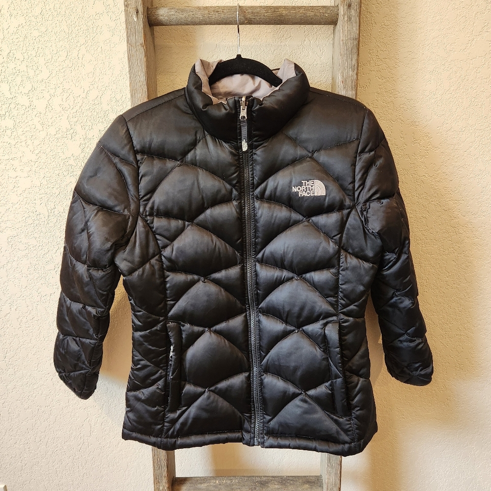 The North Face Girl's Black Puffer 550 Coat- Size XL (18)